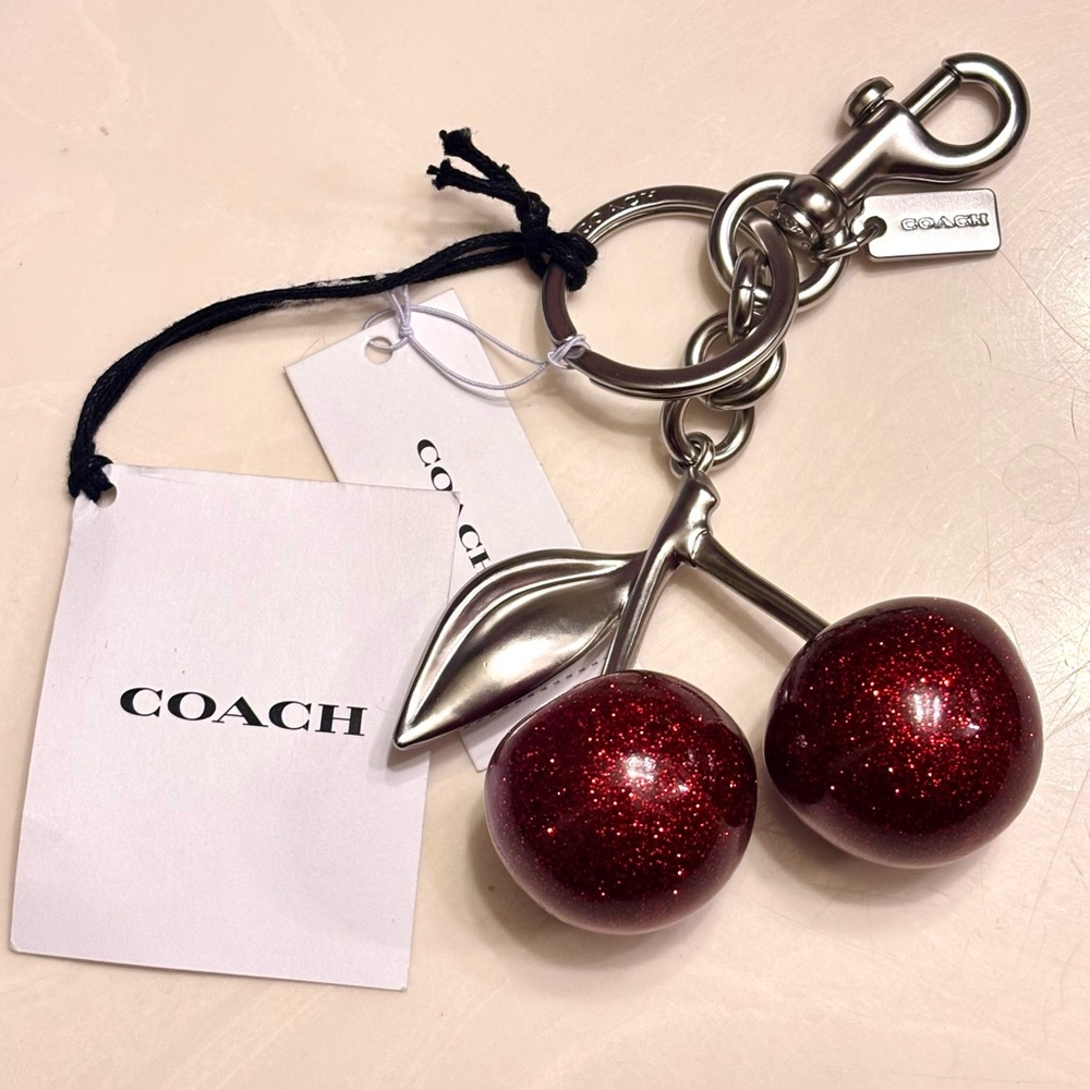 NWT COACH CHERRY BAG CHARM